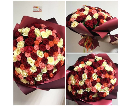 Bouquet of 101 roses mix 40 cm!