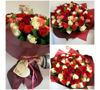101 roses mix of flowers 40 cm.