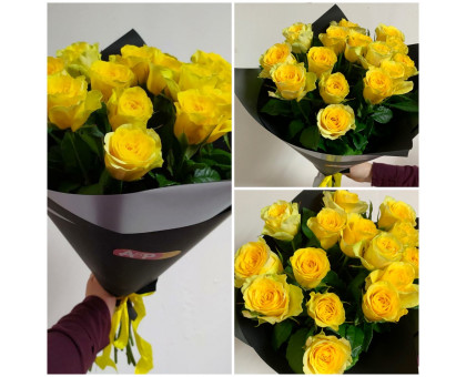 15 yellow roses 50 cm in a stylish package!