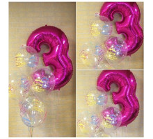 Arrangement of balloons for the girls birthday!