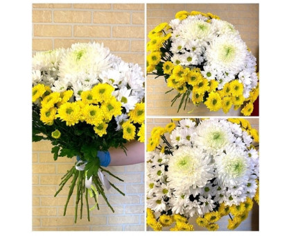 A bouquet of single-headed and spray chrysanthemums!